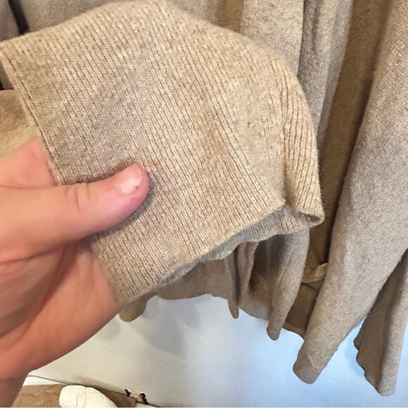 BCBGMaxAzria Wool Open Long Sleeve Cardigan Tan Size M - Picture 7 of 8